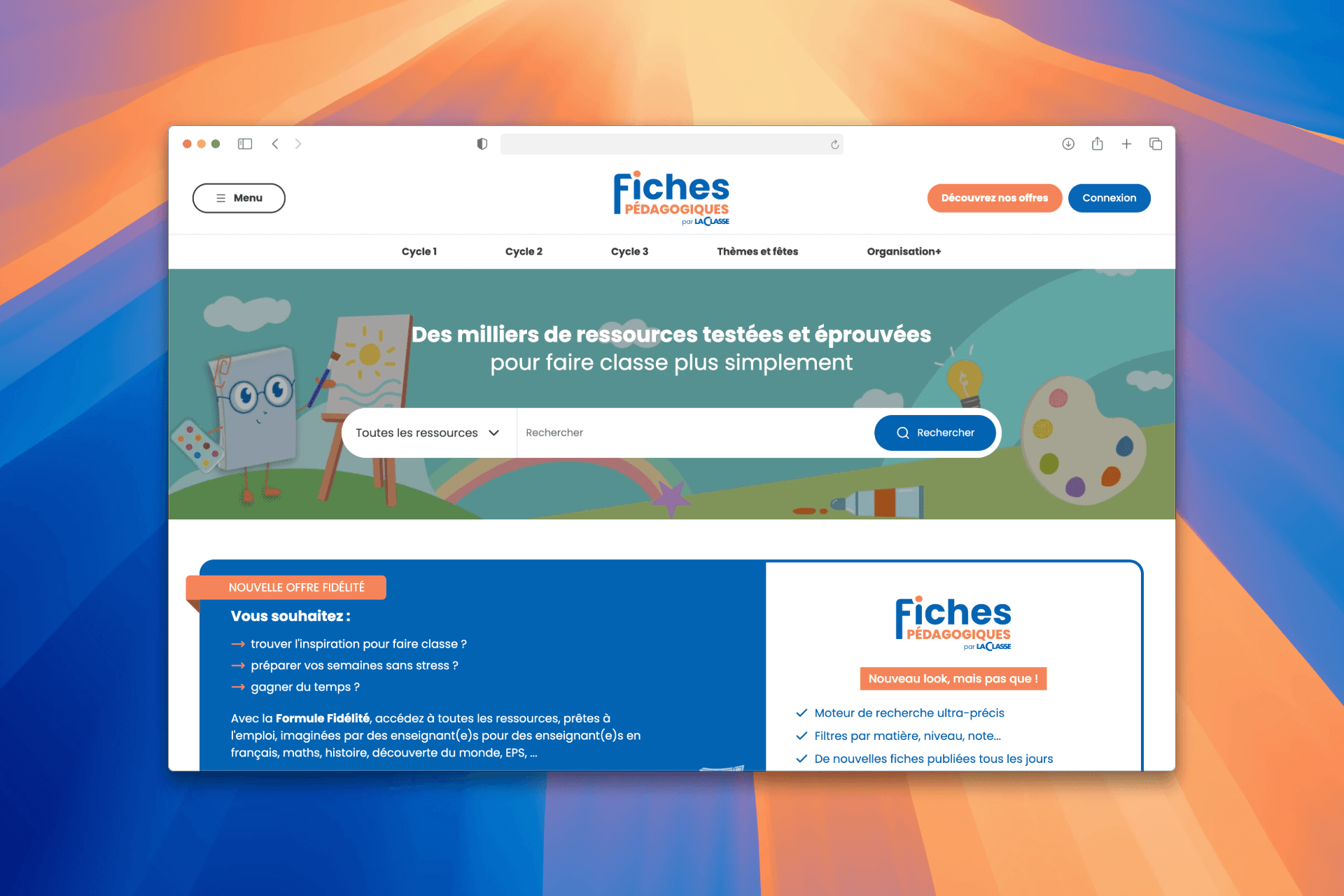 Aperçu du projet Fiches Pédagogiques